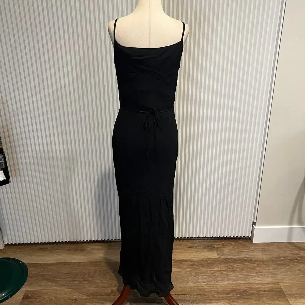 MAX STUDIO LEON MAX Women's Slip Maxi Dress Size M In Black - Picture 2 of 7